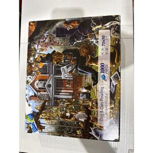 Blueforest Dog & Cats Reading 1000 Piece Jigsaw Puzzle 70x50cm New Animal Art